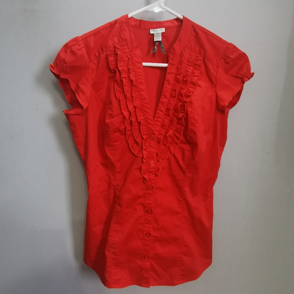 Dynamite button up shirt sleeve blouse